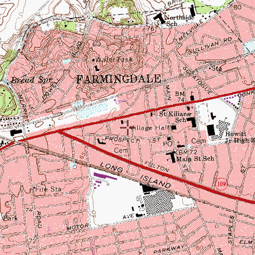 Topographic Map of Saint Luke's Lutheran Church, NY