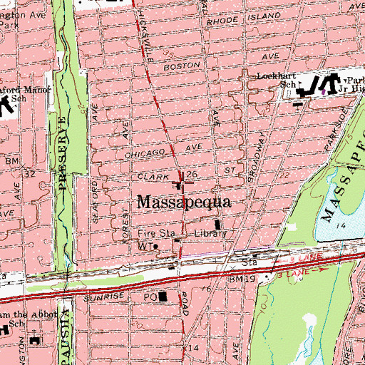 Topographic Map of First Baptist Church, NY