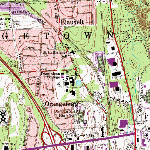 Topographic Map of Pius X Hall, NY