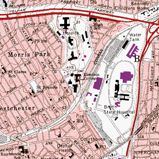 Topographic Map of Robbins Auditorium, NY