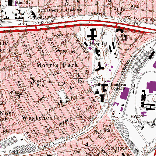 Topographic Map of Rousso Building, NY