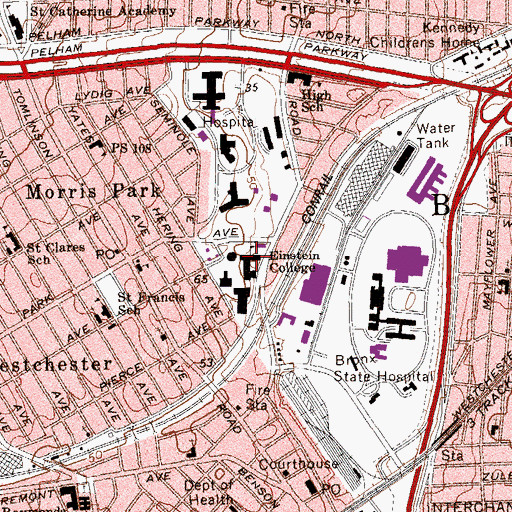 Topographic Map of Forchheimer Medical Science Building, NY