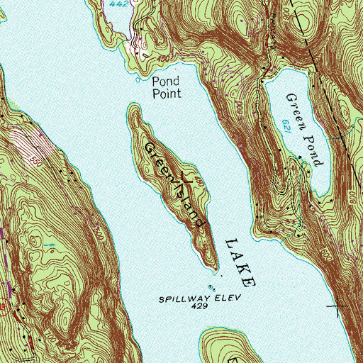 Topographic Map of Green Island, CT
