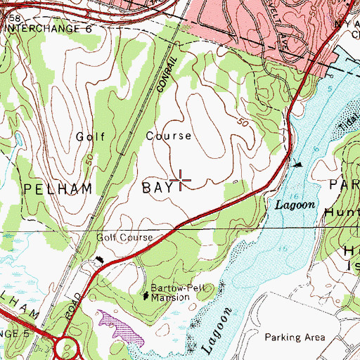 Topographic Map of Pelham Bay Golf Course, NY