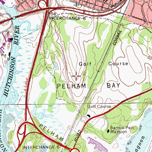 Topographic Map of Split Rock Golf Course, NY