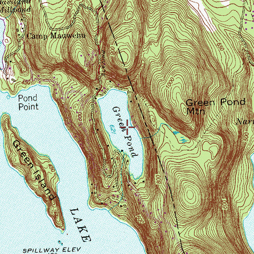 Topographic Map of Green Pond, CT