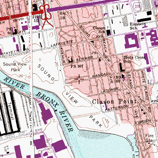 Topographic Map of Sound View Houses, NY