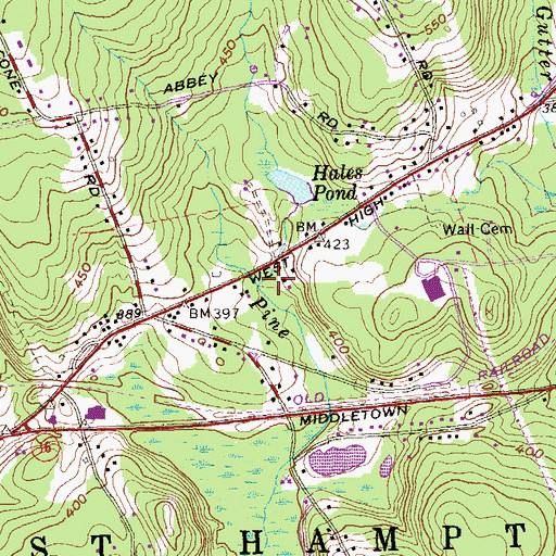 Topographic Map of Green River, CT