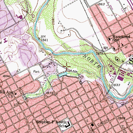 Topographic Map of Cornerstone Christian School, TX