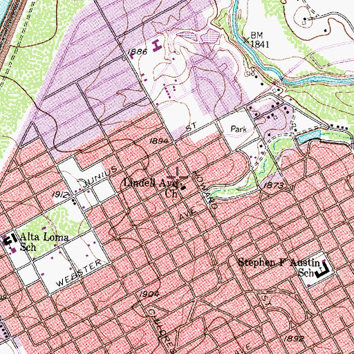 Topographic Map of Genesis Baptist Church, TX