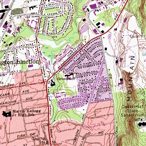 Topographic Map of Elizabeth Green School, CT