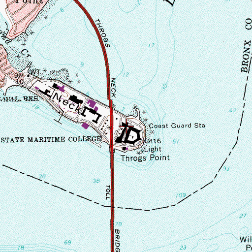 Topographic Map of Stephen B Luce Library, NY