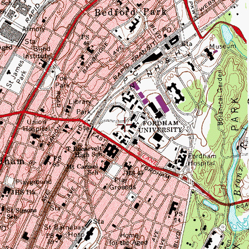 Topographic Map of Duane Hall, NY