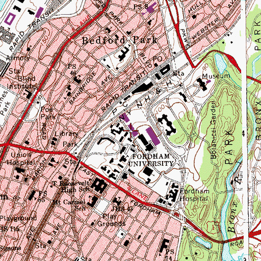 Topographic Map of Faber Hall, NY