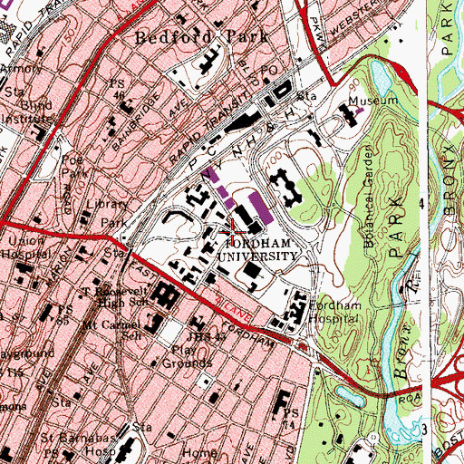 Topographic Map of Hughes Hall, NY