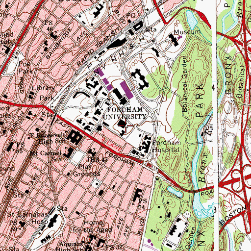 Topographic Map of Keating Hall, NY