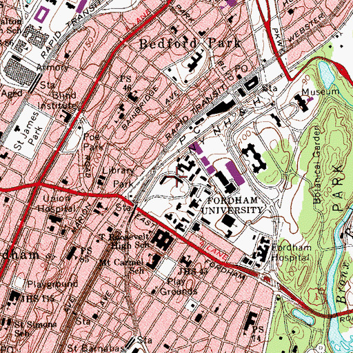 Topographic Map of Martyrs Court, NY