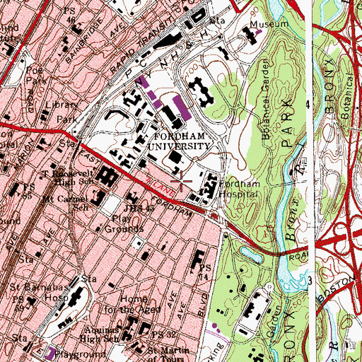 Topographic Map of Mulcahy Hall, NY