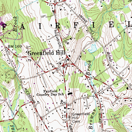Topographic Map of Greenfield Hill, CT