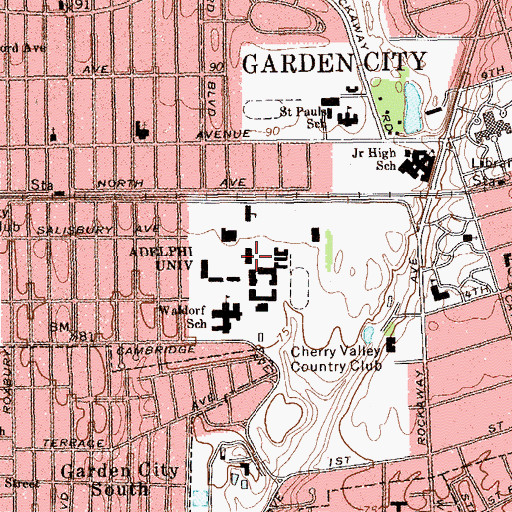 Topographic Map of Blodgett Hall, NY
