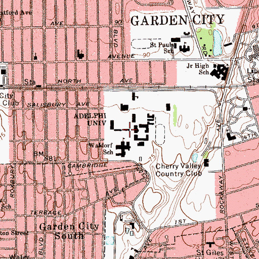 Topographic Map of Chapman Hall, NY