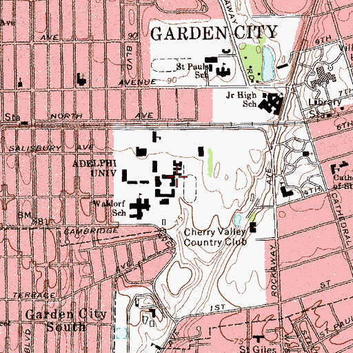 Topographic Map of Earle Hall, NY