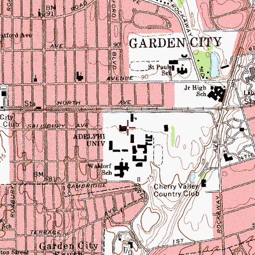 Topographic Map of Swirbul Library, NY