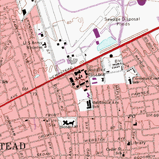Topographic Map of Barnard Hall, NY