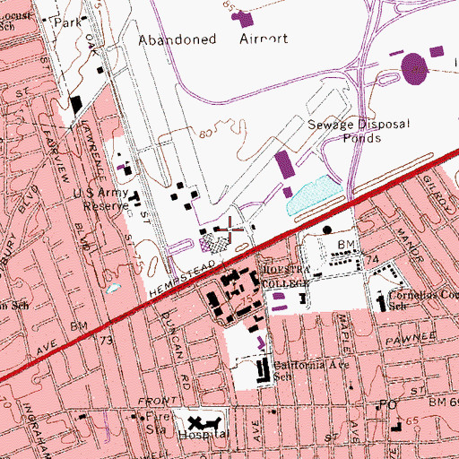 Topographic Map of Bill of Rights Hall, NY