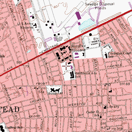 Topographic Map of Breslin Hall, NY