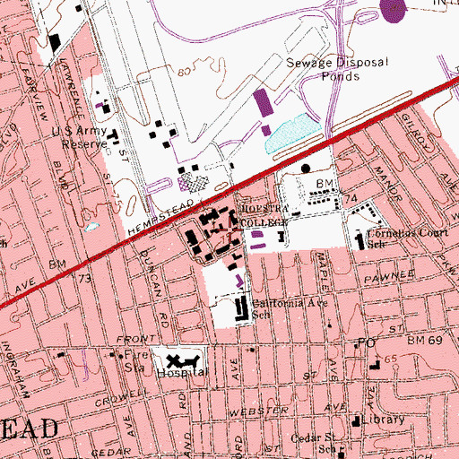 Topographic Map of Brower Hall, NY