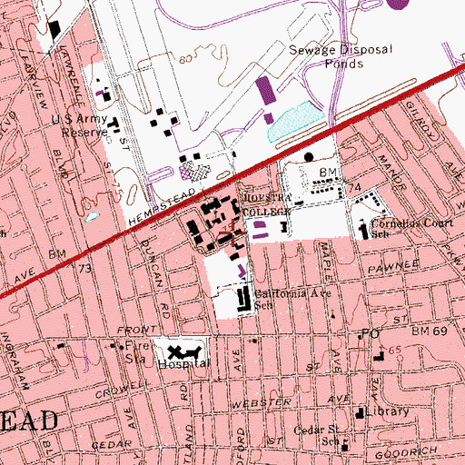 Topographic Map of Calkins Hall, NY