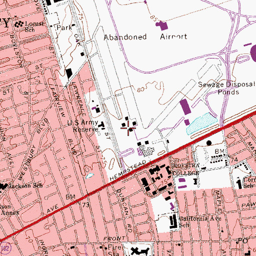 Topographic Map of Constitution Hall, NY