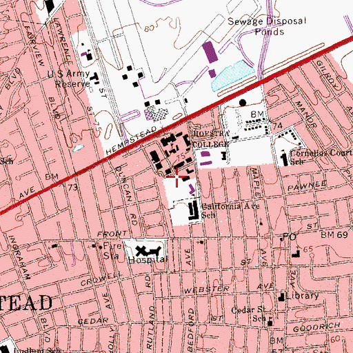 Topographic Map of Dempster Hall, NY