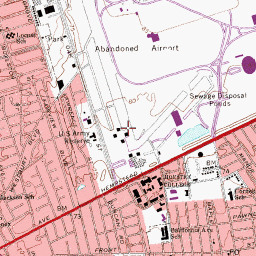 Topographic Map of Estabrook Hall, NY