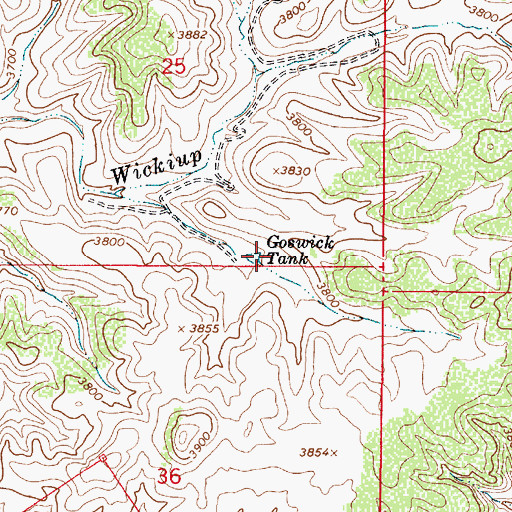 Topographic Map of Wikiup Tank, AZ