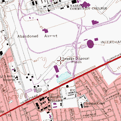 Topographic Map of Hofstra Arena, NY