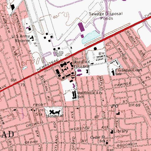 Topographic Map of McEwen Hall, NY