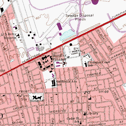 Topographic Map of Monroe Lecture Center, NY