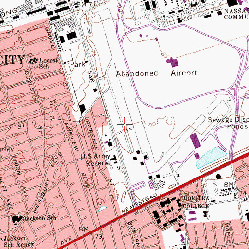 Topographic Map of Nassau Hall, NY