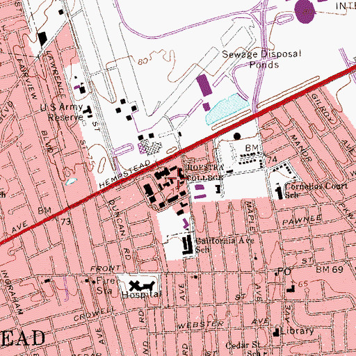 Topographic Map of Phillips Hall, NY