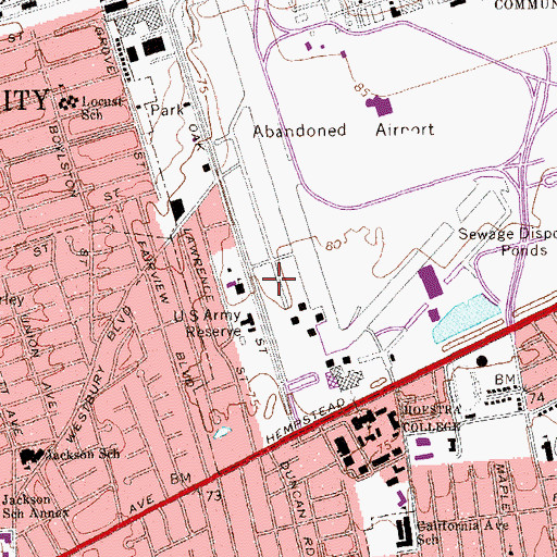 Topographic Map of Republic Hall, NY