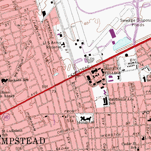 Topographic Map of Saltzman Community Services Center, NY