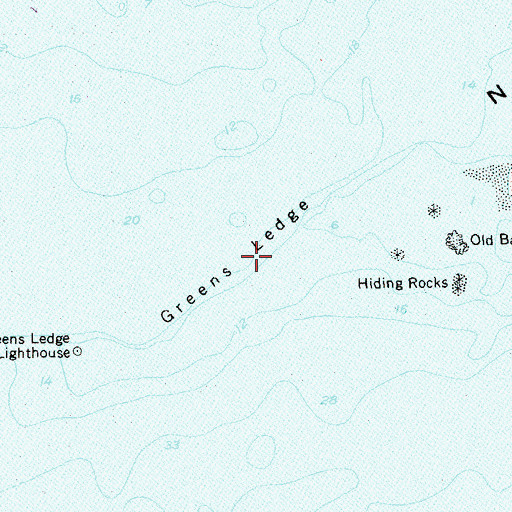 Topographic Map of Greens Ledge, CT
