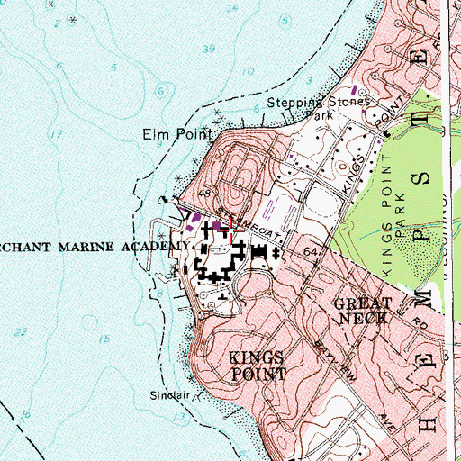 Topographic Map of Bowditch Hall, NY