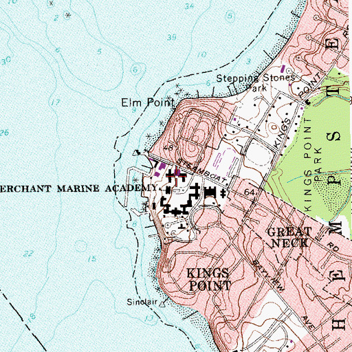 Topographic Map of Gibbs Hall, NY