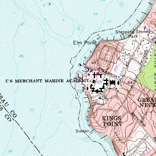 Topographic Map of Mallory Pier, NY