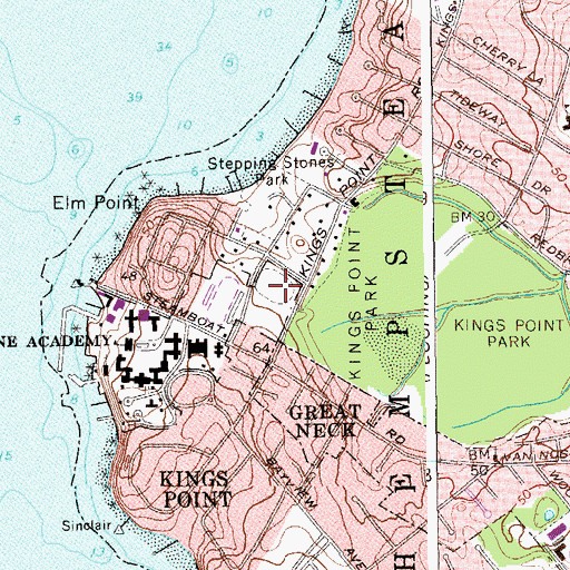 Topographic Map of Lower Roosevelt Field, NY