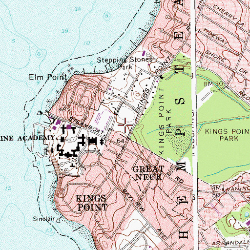 Topographic Map of Upper Roosevelt Field, NY