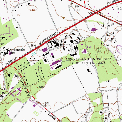 Topographic Map of Hillwood Commons, NY